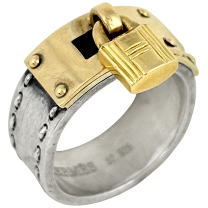 Hermes Cadena Motif Ring 925 Sterling Silver