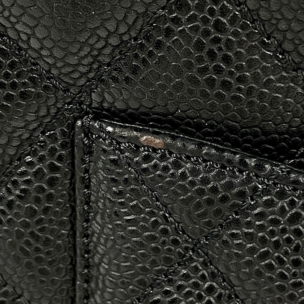 Chanel CC Logo Chain Tote Quilted Caviar Leather Black — view 5