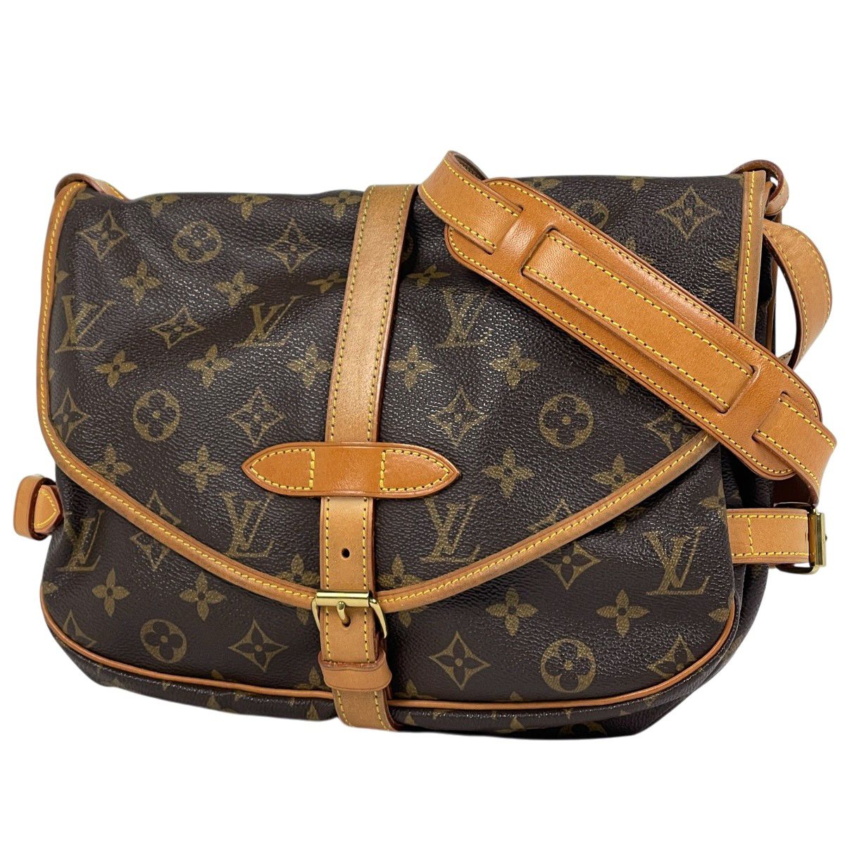 Louis Vuitton Saumur 30 Crossbody Shoulder Bag Monogram Brown