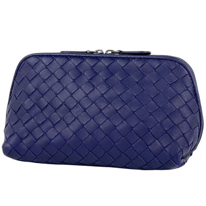 Bottega Veneta Intrecciato Pouch Makeup Leather Purple