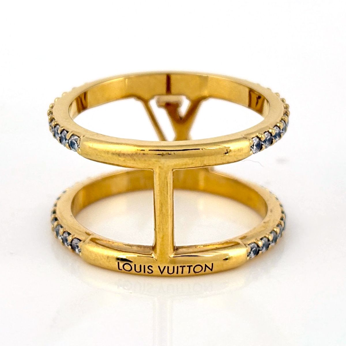 Louis Vuitton Ring LV Iconic Strass Line Stone Gold — view 4
