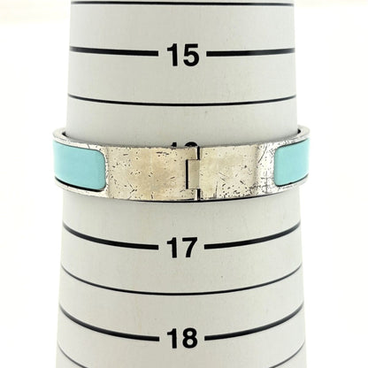 Hermes Clic Enamel Bracelet Clac Bangle Metal Silver — view 5