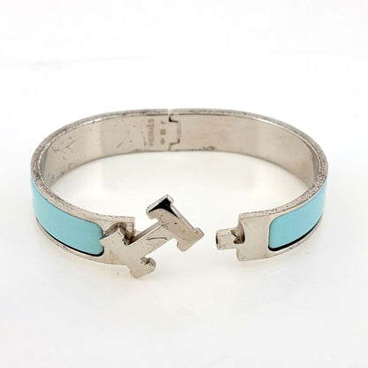 Hermes Clic Enamel Bracelet Clac Bangle Metal Silver — view 2