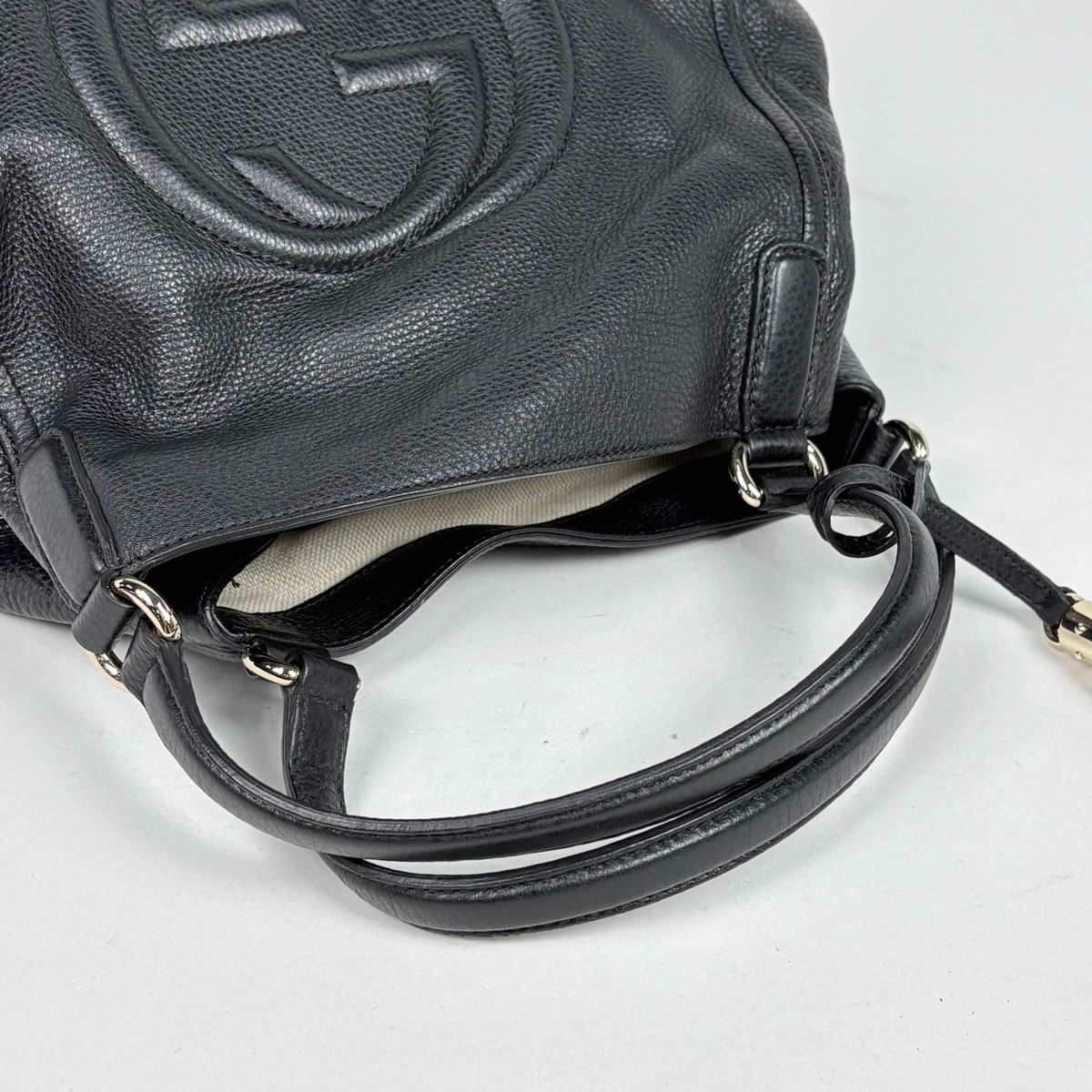 Gucci Soho Tote Fringe Interlocking Leather Black — view 6