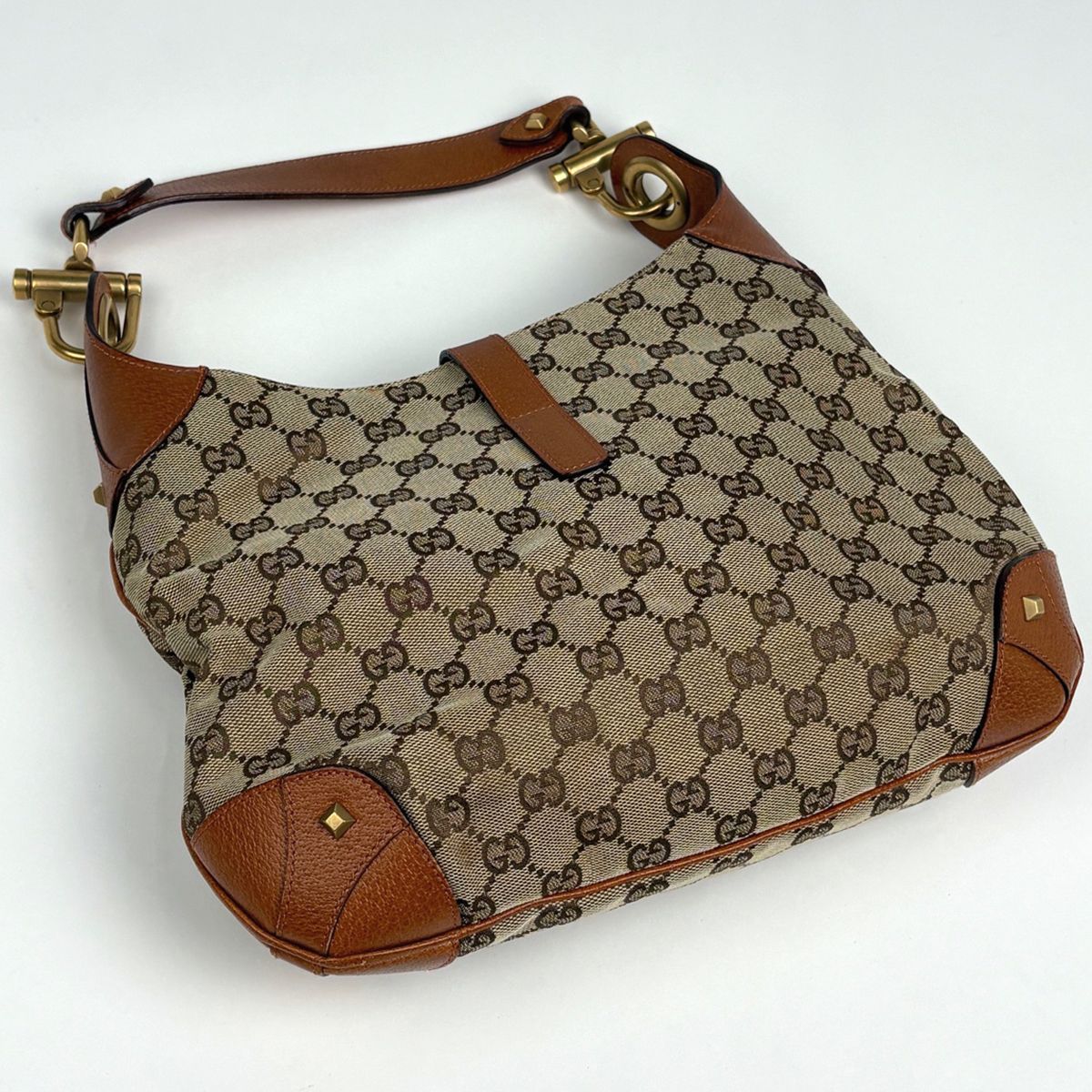 Gucci New Jackie Line Shoulder Bag GG Pattern Canvas Brown — view 2