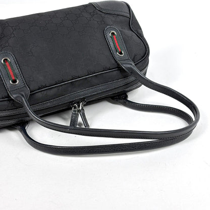 Gucci GG Pattern Shoulder Bag Sherry Line Web Nylon Black — view 8