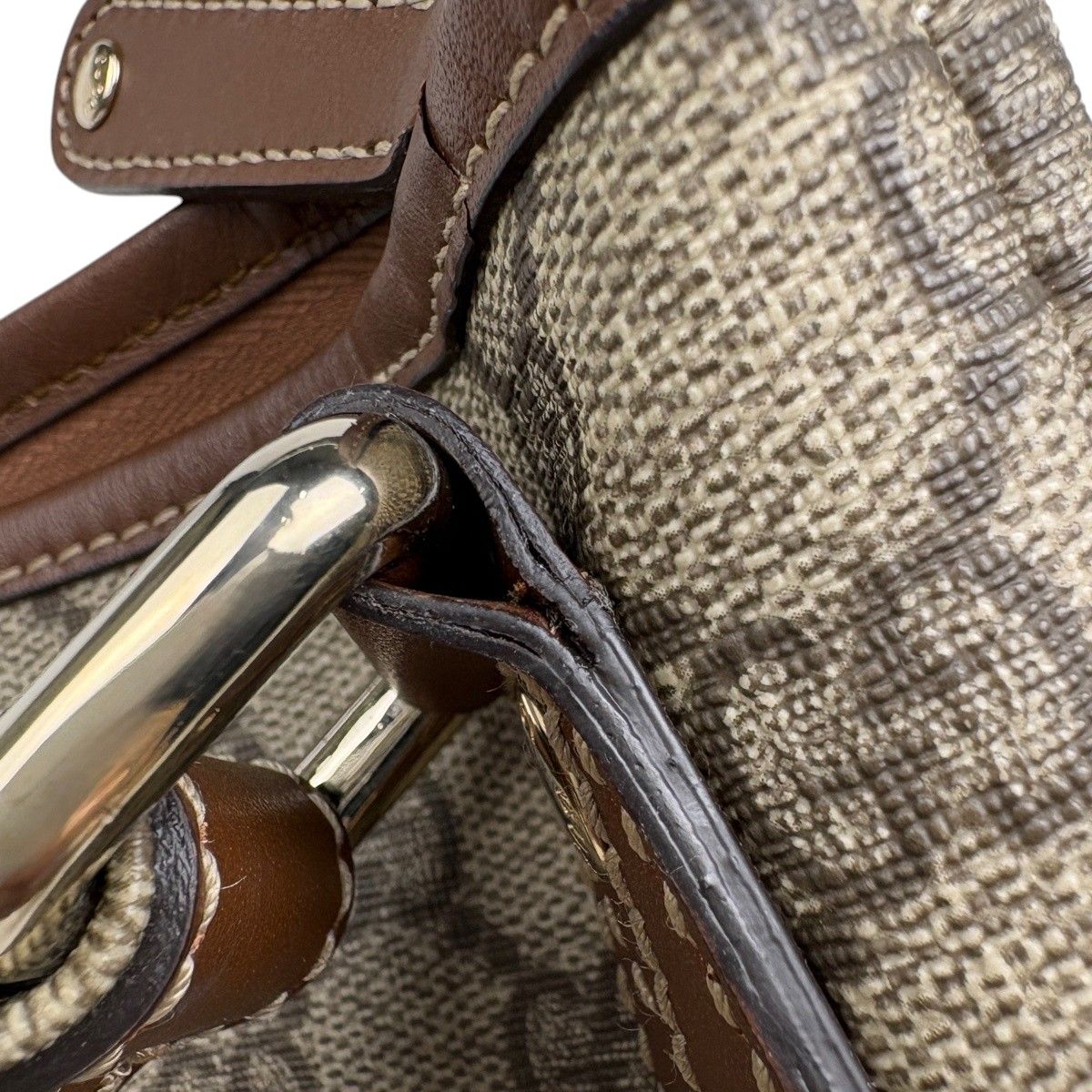 Gucci GG Pattern Shoulder Bag Sherry Line Web Beige Brown — view 6