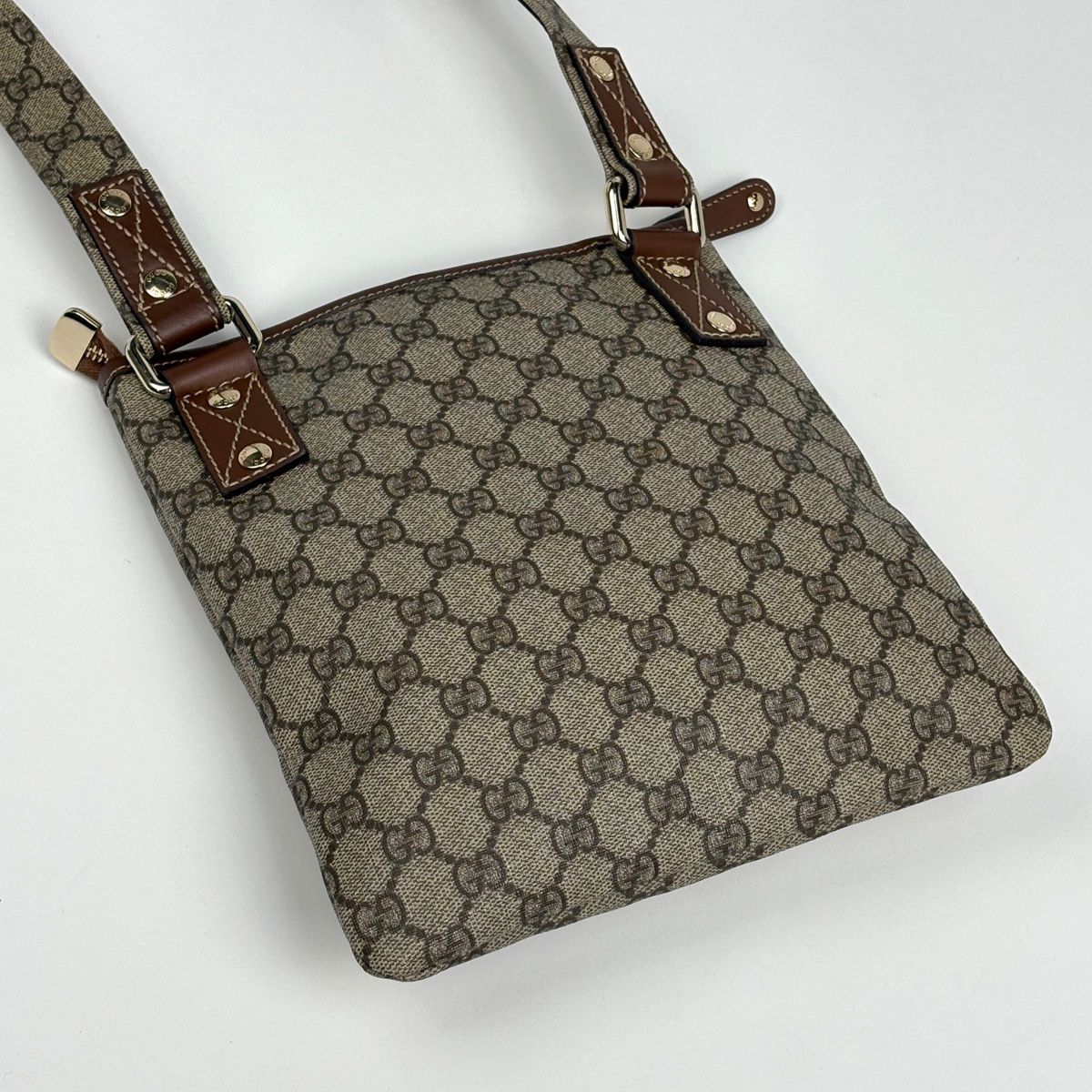 Gucci GG Pattern Shoulder Bag Sherry Line Web Beige Brown — view 2