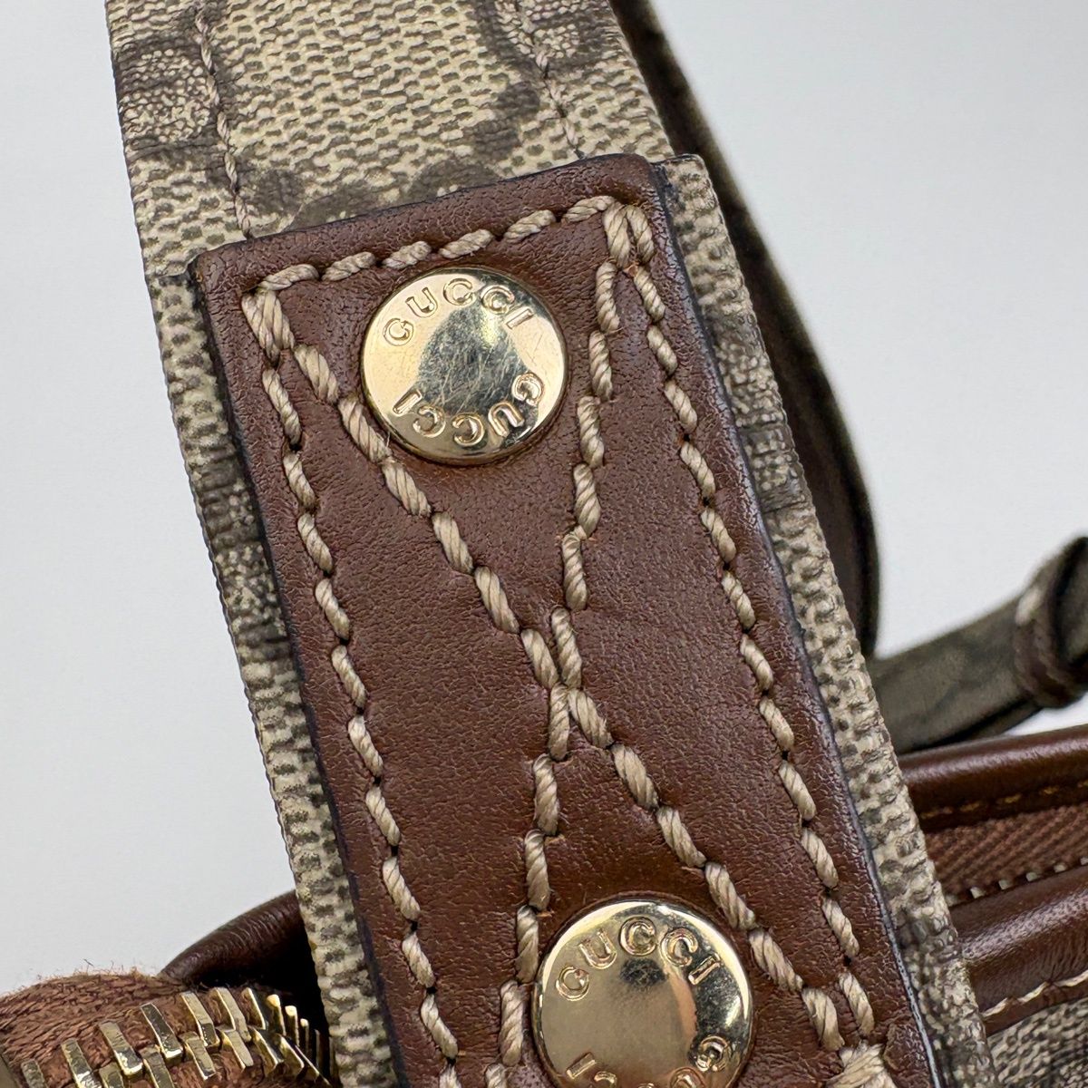 Gucci GG Pattern Shoulder Bag Sherry Line Web Beige Brown — view 7