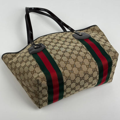 Gucci GG Pattern Tote Joli Sherry Line Web Canvas Beige Brown — view 2