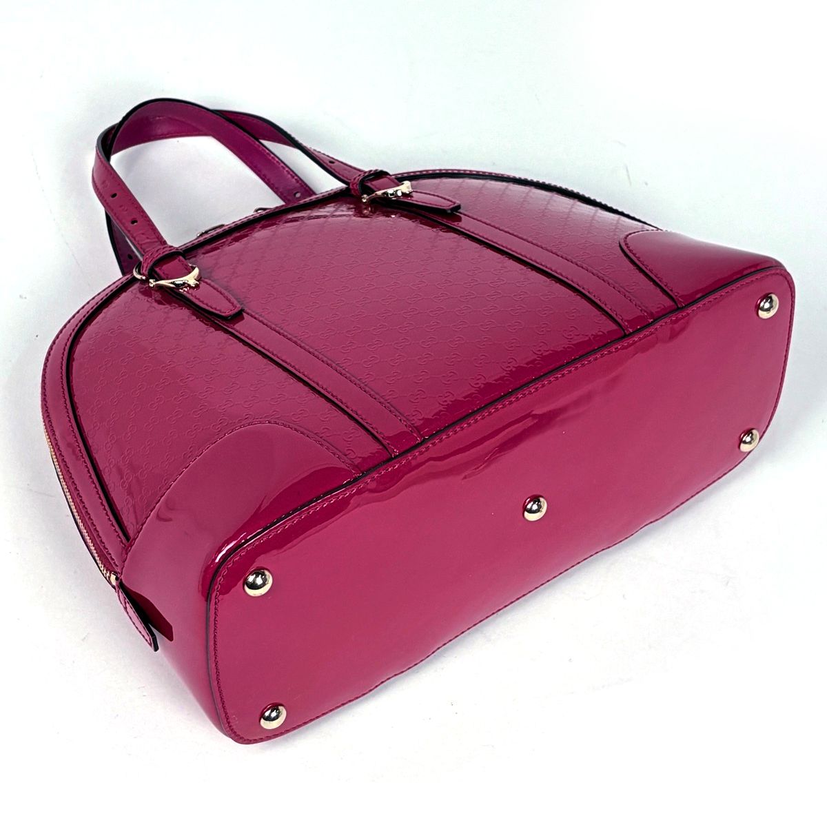 Gucci Micro Guccissima Handbag 2-Way GG Pattern Patent Leather Pink — view 2