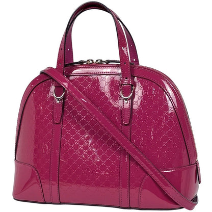 Gucci Micro Guccissima Handbag 2-Way GG Pattern Patent Leather Pink