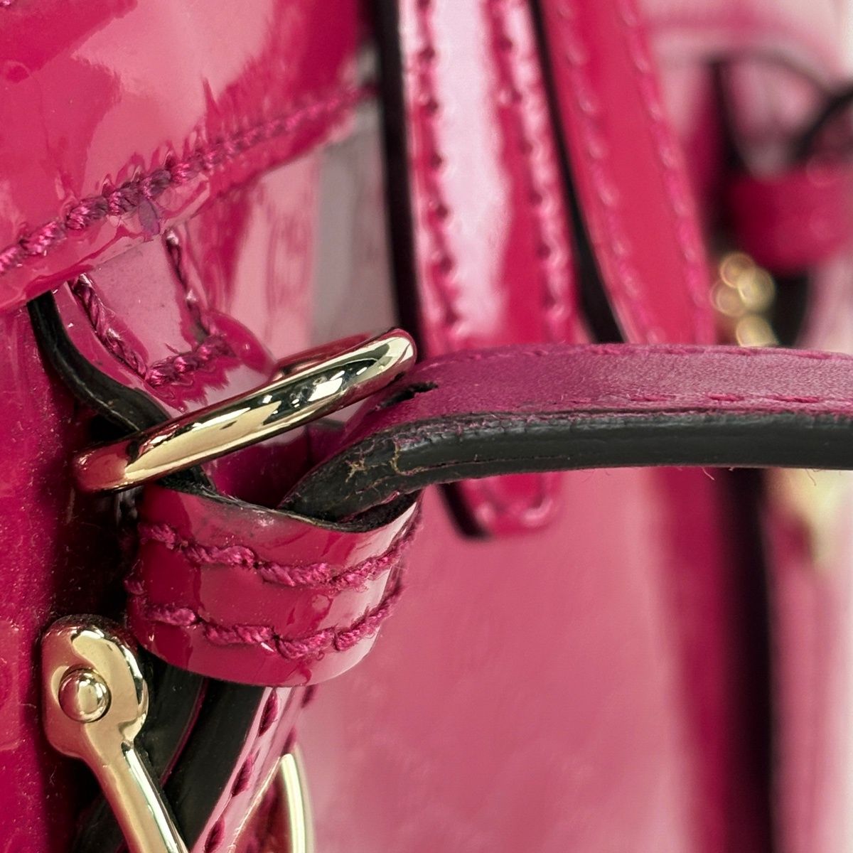 Gucci Micro Guccissima Handbag 2-Way GG Pattern Patent Leather Pink — view 5