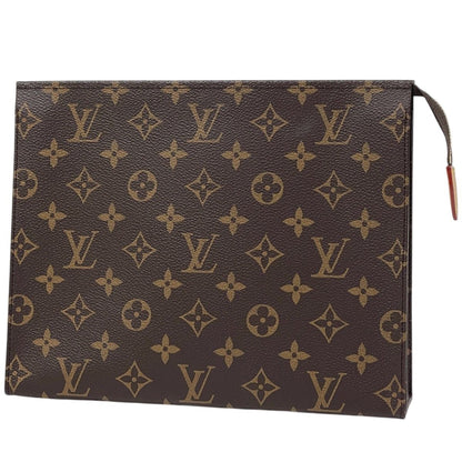 Louis Vuitton Poche Toilette 26 Clutch Makeup Pouch Monogram Brown