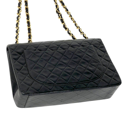 Chanel Big Quilted Single Flap Chain Shoulder Bag CC Logo Leather Black — view 2