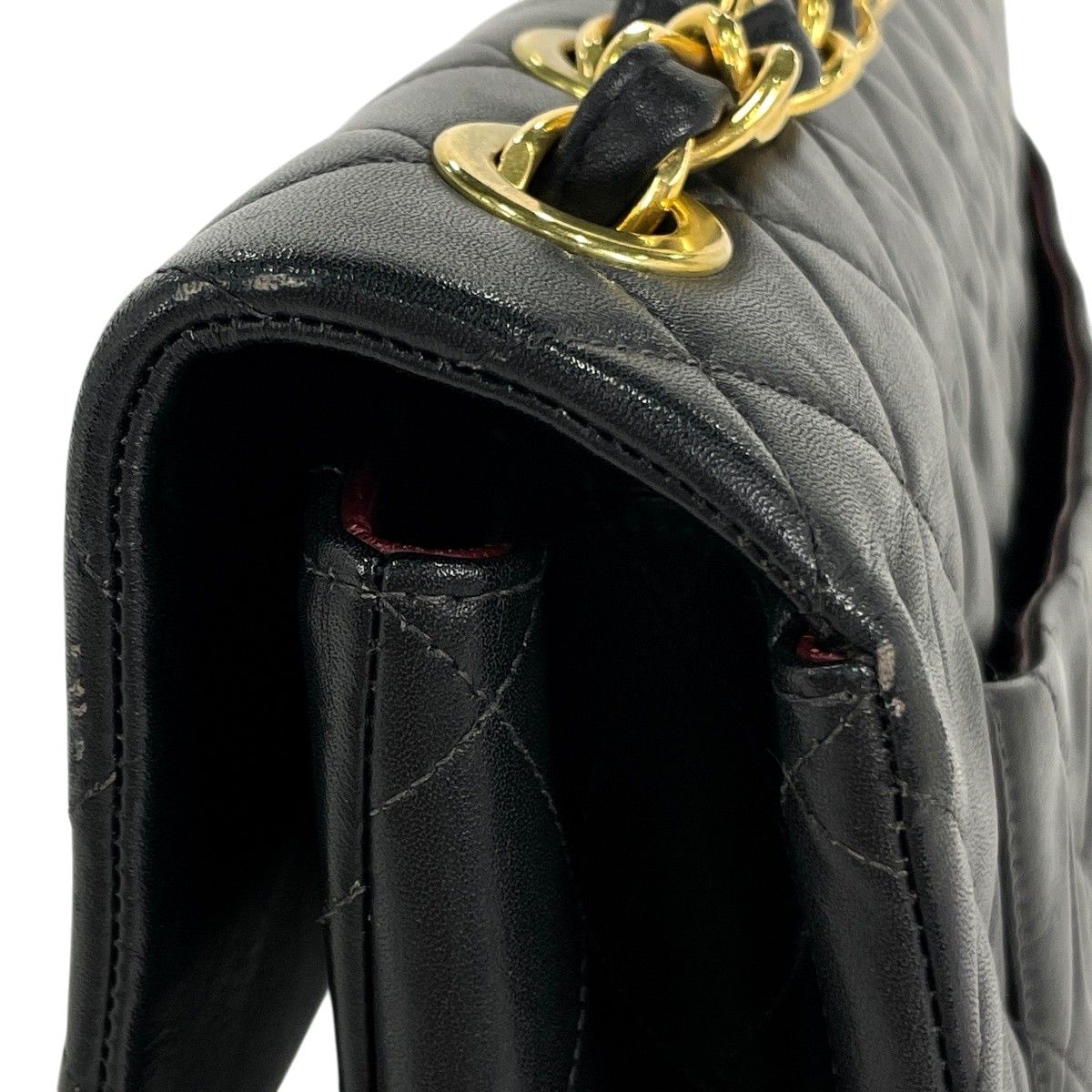 Chanel Big Quilted Single Flap Chain Shoulder Bag CC Logo Leather Black — view 7