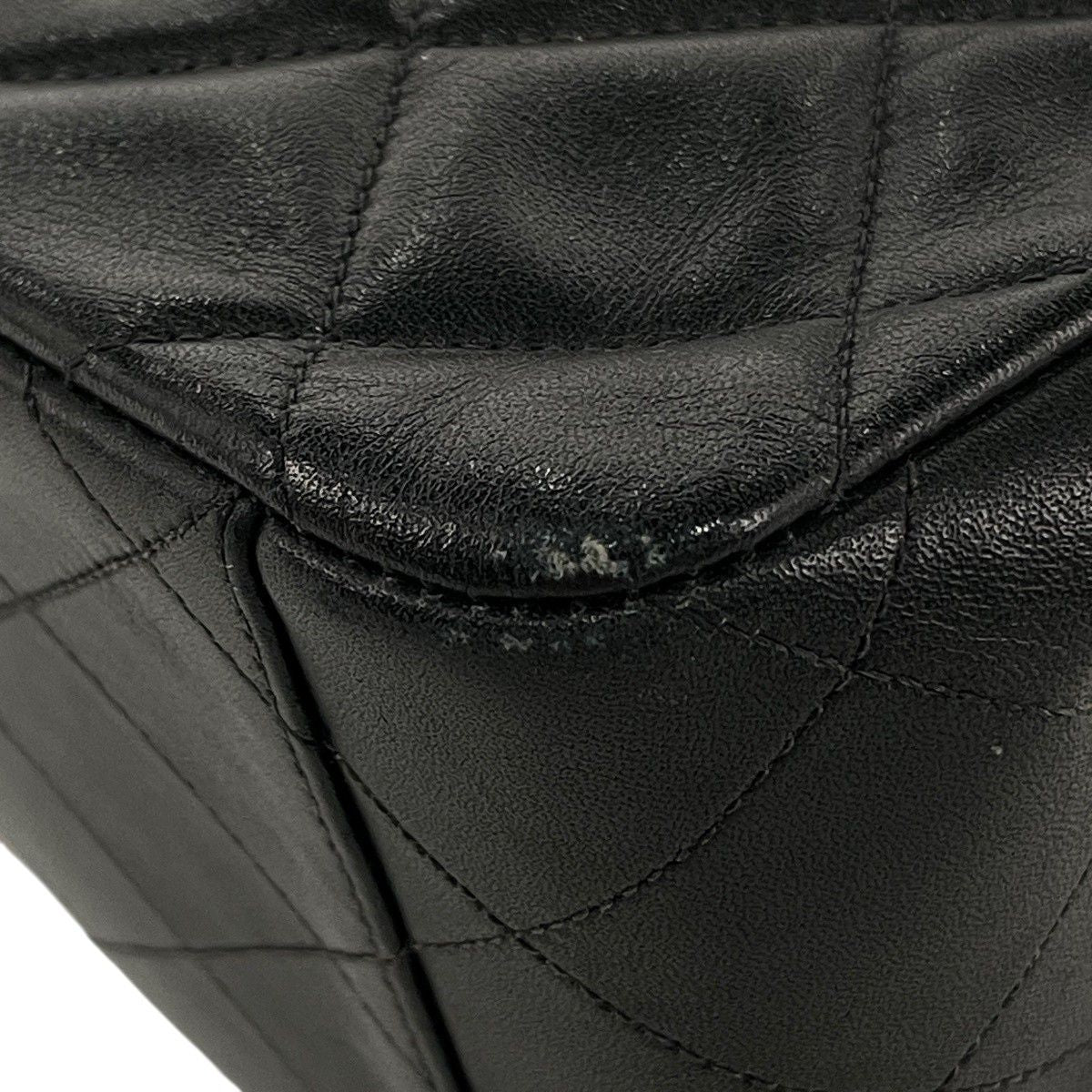 Chanel Big Quilted Single Flap Chain Shoulder Bag CC Logo Leather Black — view 4