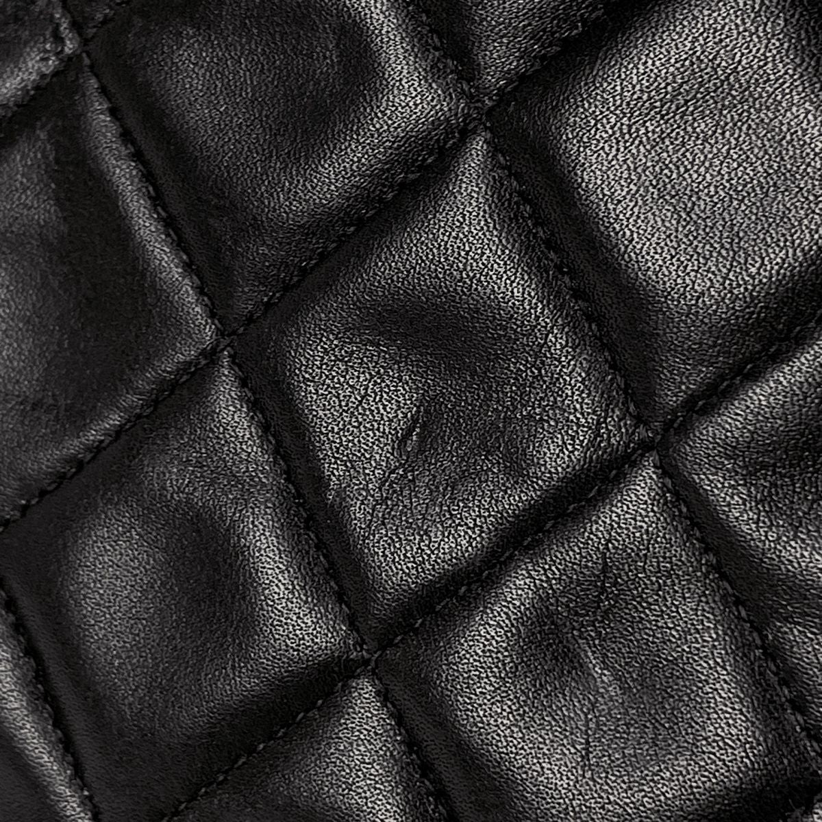 Chanel Big Quilted Single Flap Chain Shoulder Bag CC Logo Leather Black — view 5