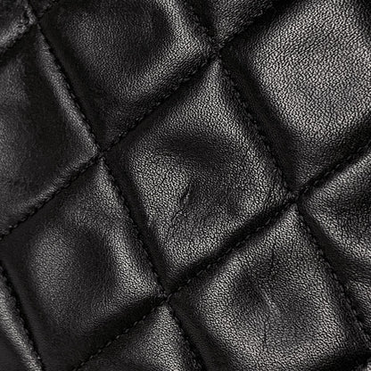 Chanel Big Quilted Single Flap Chain Shoulder Bag CC Logo Leather Black — view 5