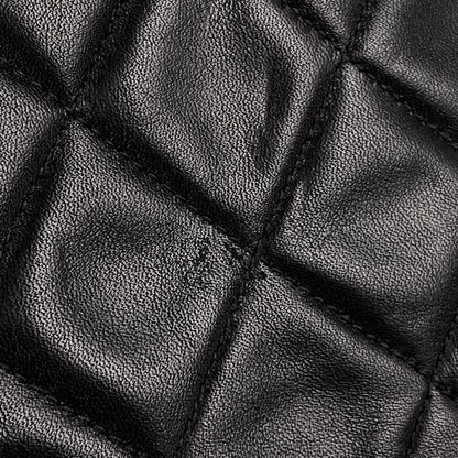 Chanel Big Quilted Single Flap Chain Shoulder Bag CC Logo Leather Black — view 6
