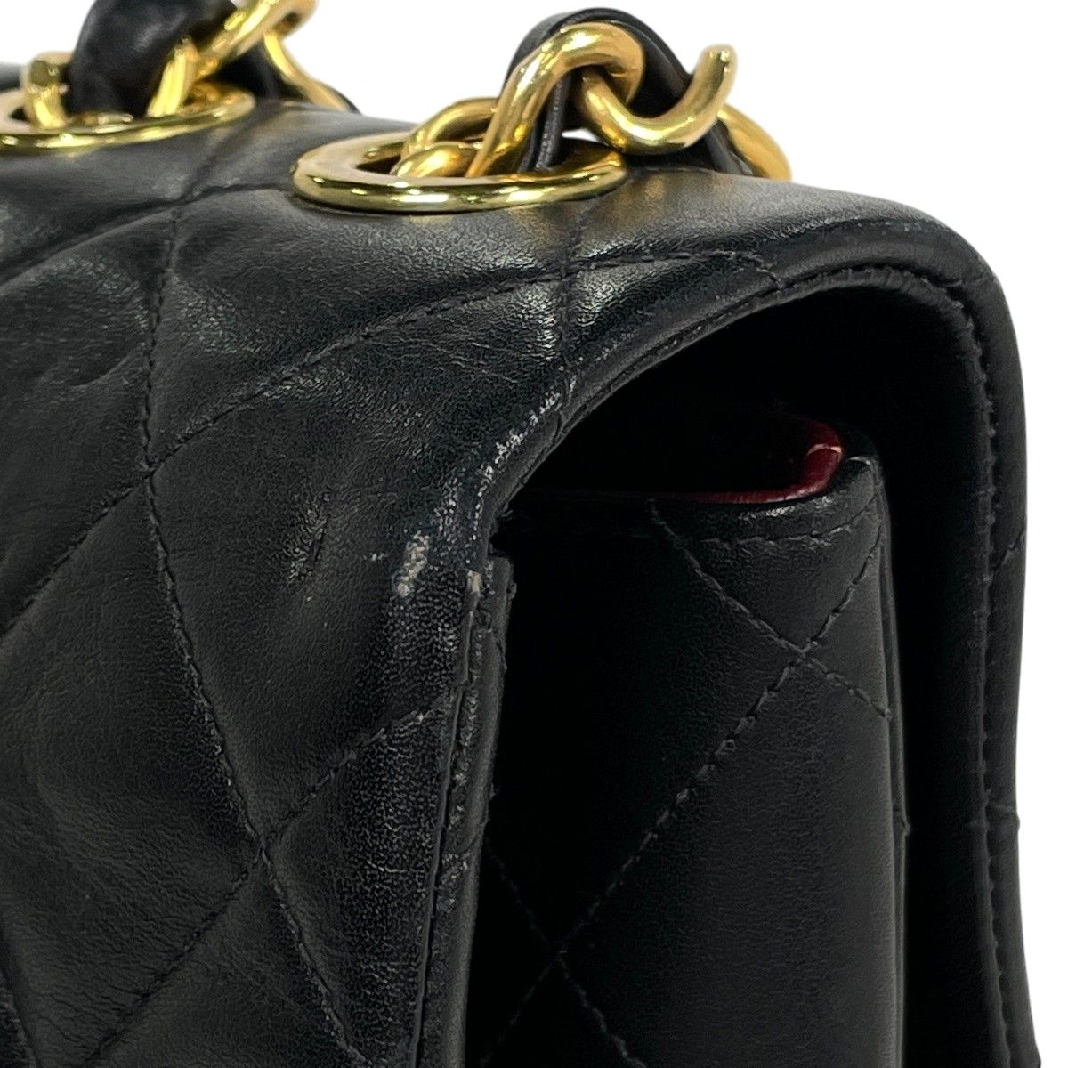 Chanel Big Quilted Single Flap Chain Shoulder Bag CC Logo Leather Black — view 8