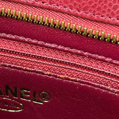 Chanel Medallion Tote Handbag CC Logo Caviar Leather Bordeaux — view 6