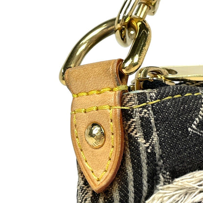 Louis Vuitton Pouch Monogram Denim Patchwork Shoulder Bag Black Gray — view 6