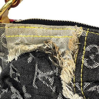 Louis Vuitton Pouch Monogram Denim Patchwork Shoulder Bag Black Gray — view 5