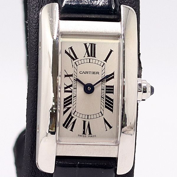 Cartier Tank American Quartz Silver Dial Watch Tam