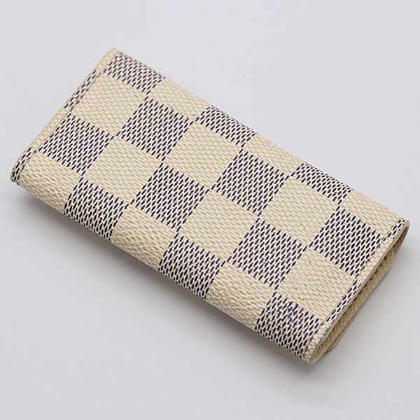 Louis Vuitton Damier Azur Line Key Case Leather Ivory Color Mtm Key Holder — view 3