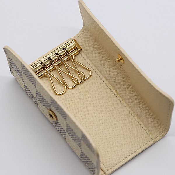 Louis Vuitton Damier Azur Line Key Case Leather Ivory Color Mtm Key Holder — view 4