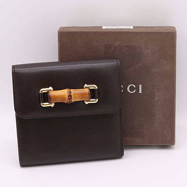 Gucci Fold Wallet Trifold Leather Brown