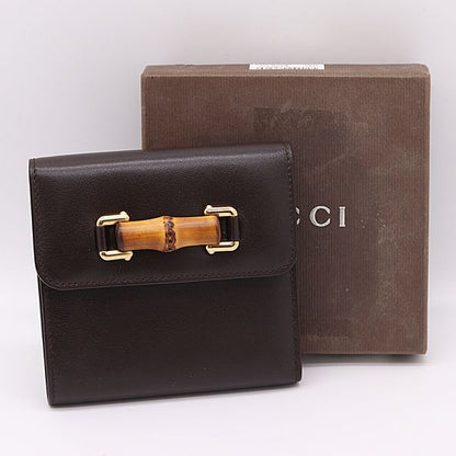 Gucci Fold Wallet Trifold Leather Brown