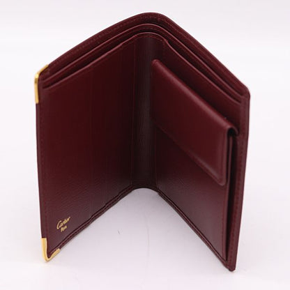 Cartier Folding Wallet Leather Red — view 7