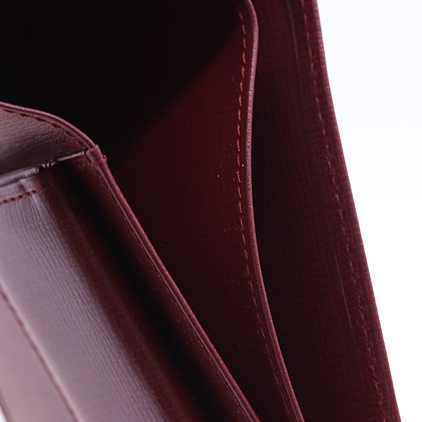Cartier Folding Wallet Leather Red — view 8