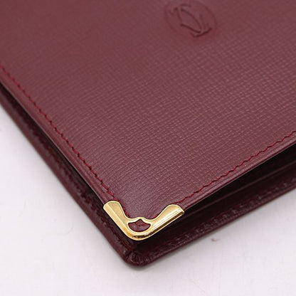 Cartier Folding Wallet Leather Red — view 6