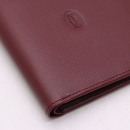 Cartier Folding Wallet Leather Red — view 4