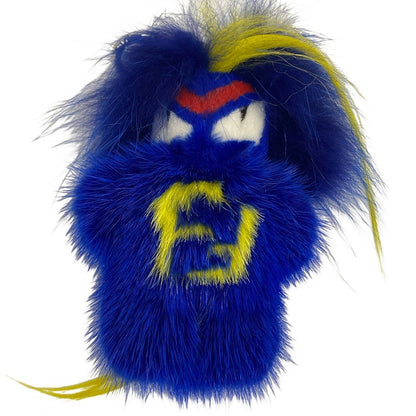 Fendi Key Holder Bag Bugs Blue Yellow Multi Rumi Fur Mink — view 4