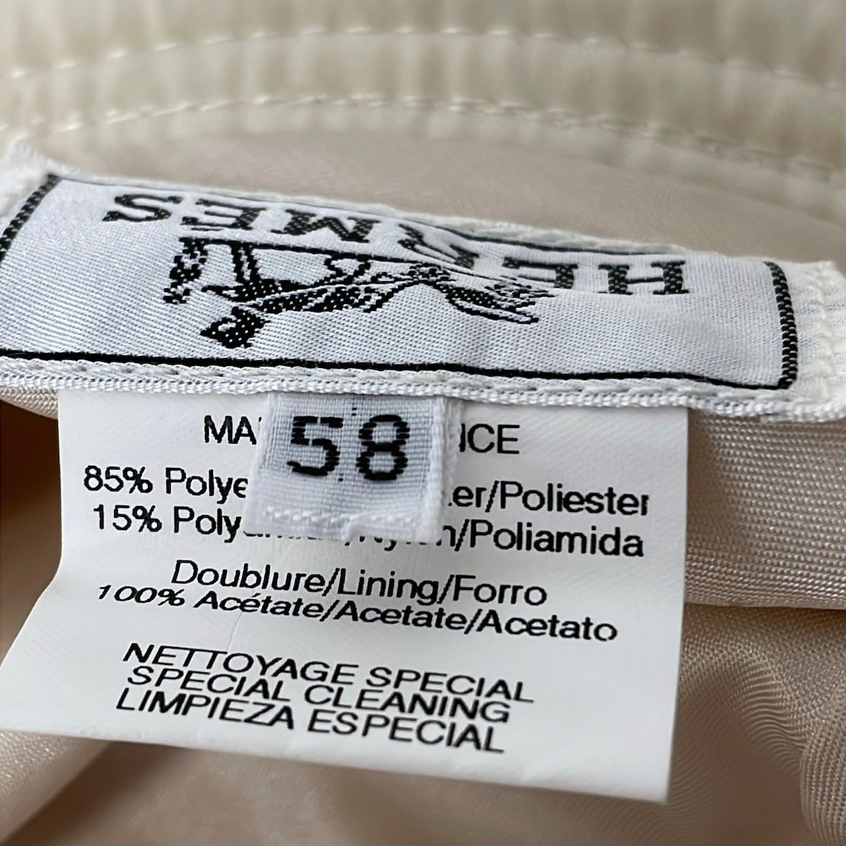 Hermes Hat 58 Ivoryh Logo Embroidery Bucket — view 7