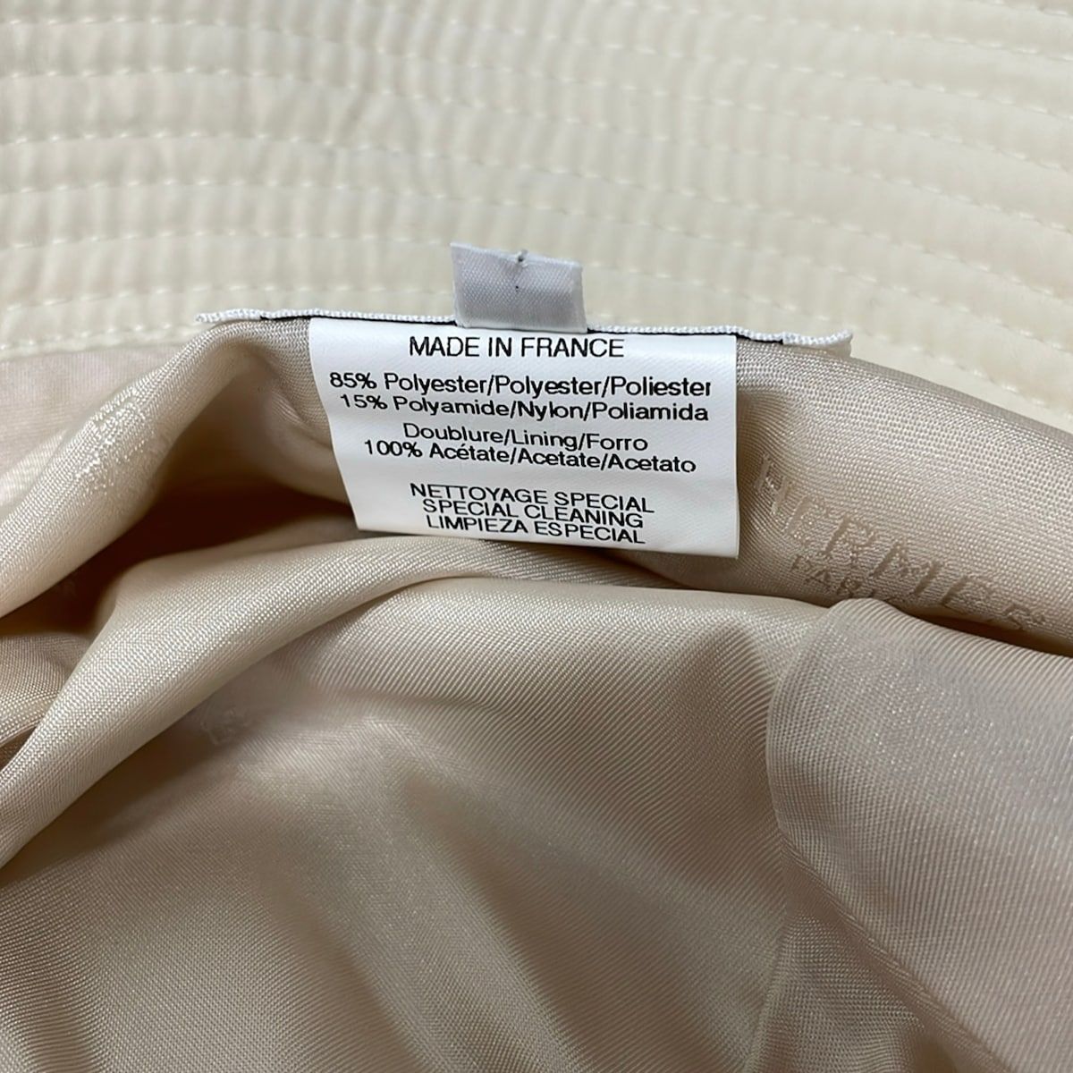 Hermes Hat 58 Ivoryh Logo Embroidery Bucket — view 6