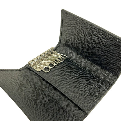 Bvlgari Key Case Black Silver Leather Key Holder — view 3