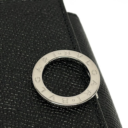 Bvlgari Key Case Black Silver Leather Key Holder — view 6