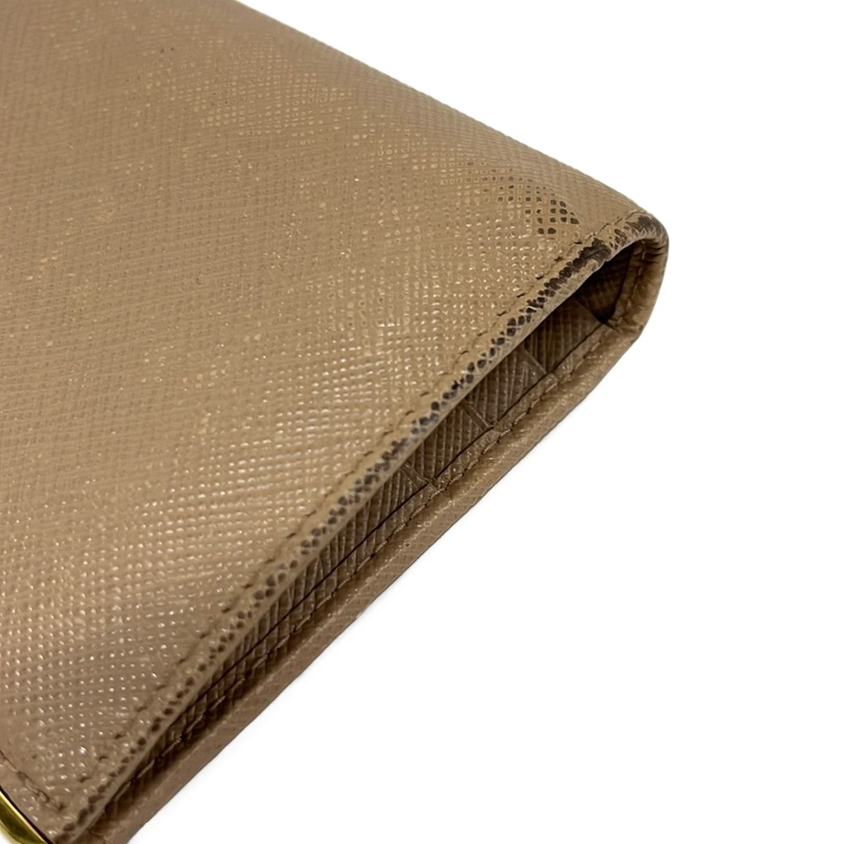 Prada Bifold Wallet Beige Leather — view 8