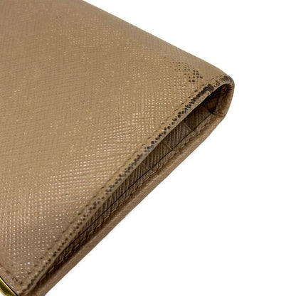 Prada Bifold Wallet Beige Leather — view 8