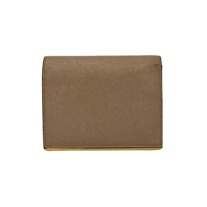 Prada Bifold Wallet Beige Leather — view 2