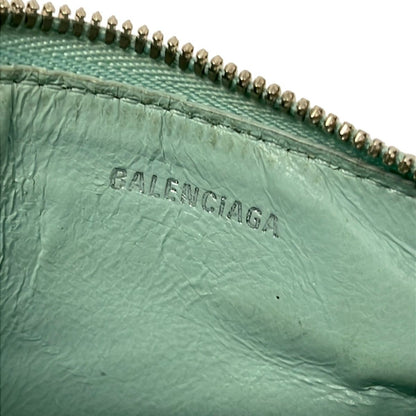 Balenciaga Coin Case Light Blue Embossed Card Leather — view 4