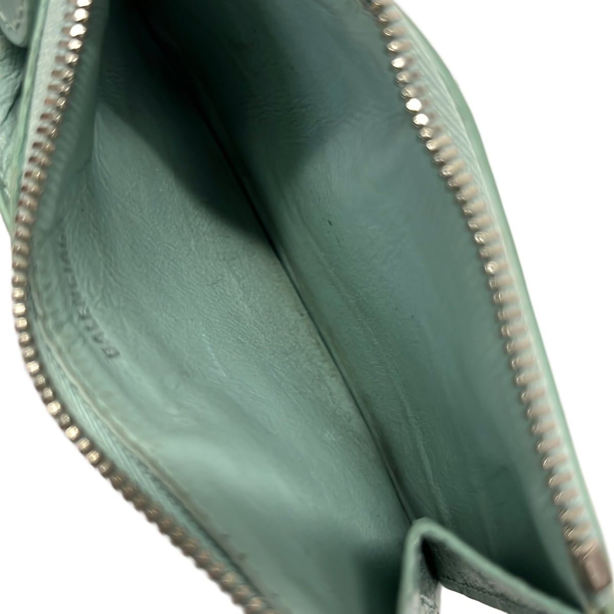 Balenciaga Coin Case Light Blue Embossed Card Leather — view 3