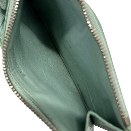 Balenciaga Coin Case Light Blue Embossed Card Leather — view 3