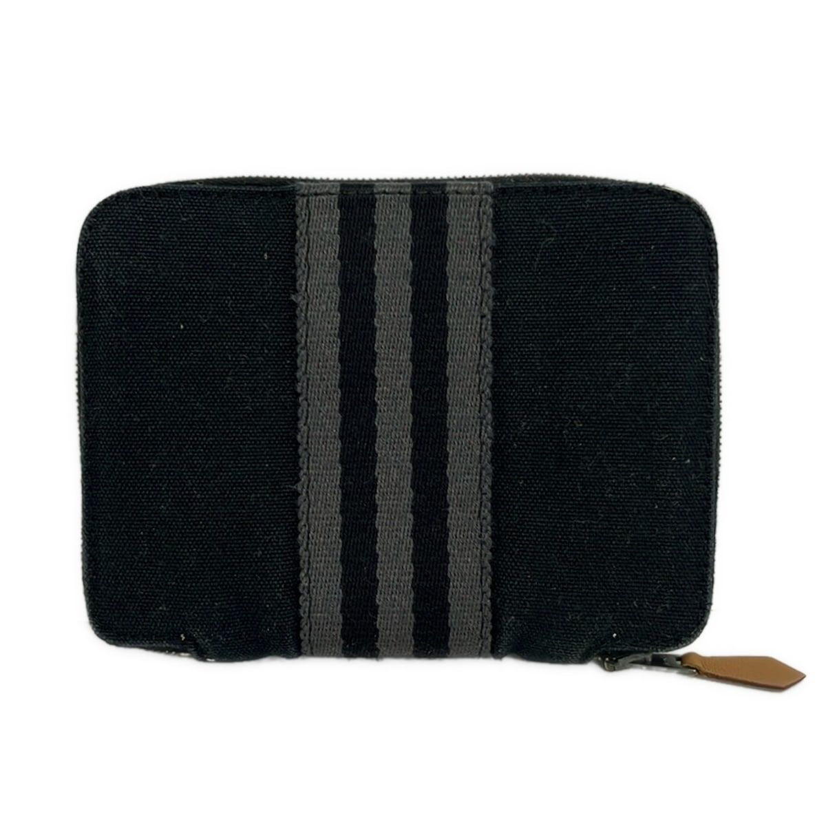 Hermes Bifold Wallet Fourre Tout Purse PM Black Gray Zip Around — view 2