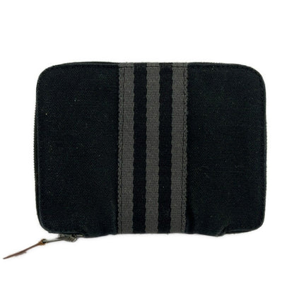 Hermes Bifold Wallet Fourre Tout Purse PM Black Gray Zip Around